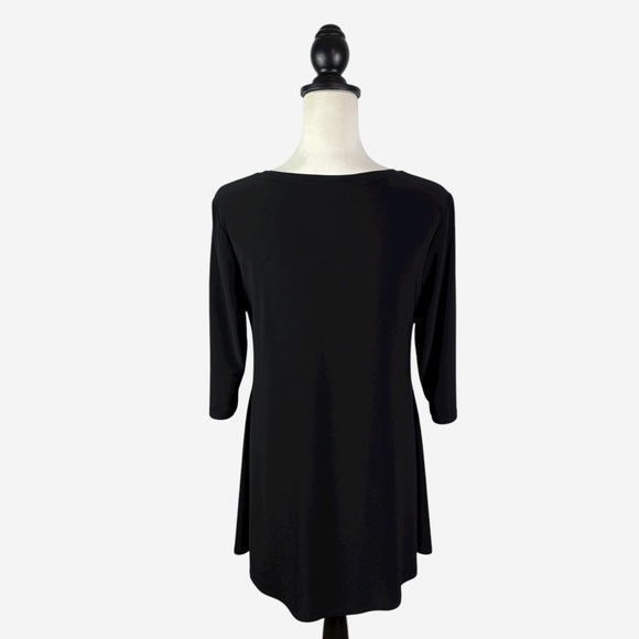 Joseph Ribkoff Zip Detail Tunic Top Size 8 Black Wrinkle Resistant 3/4 Sleeve - Picture 6 of 12